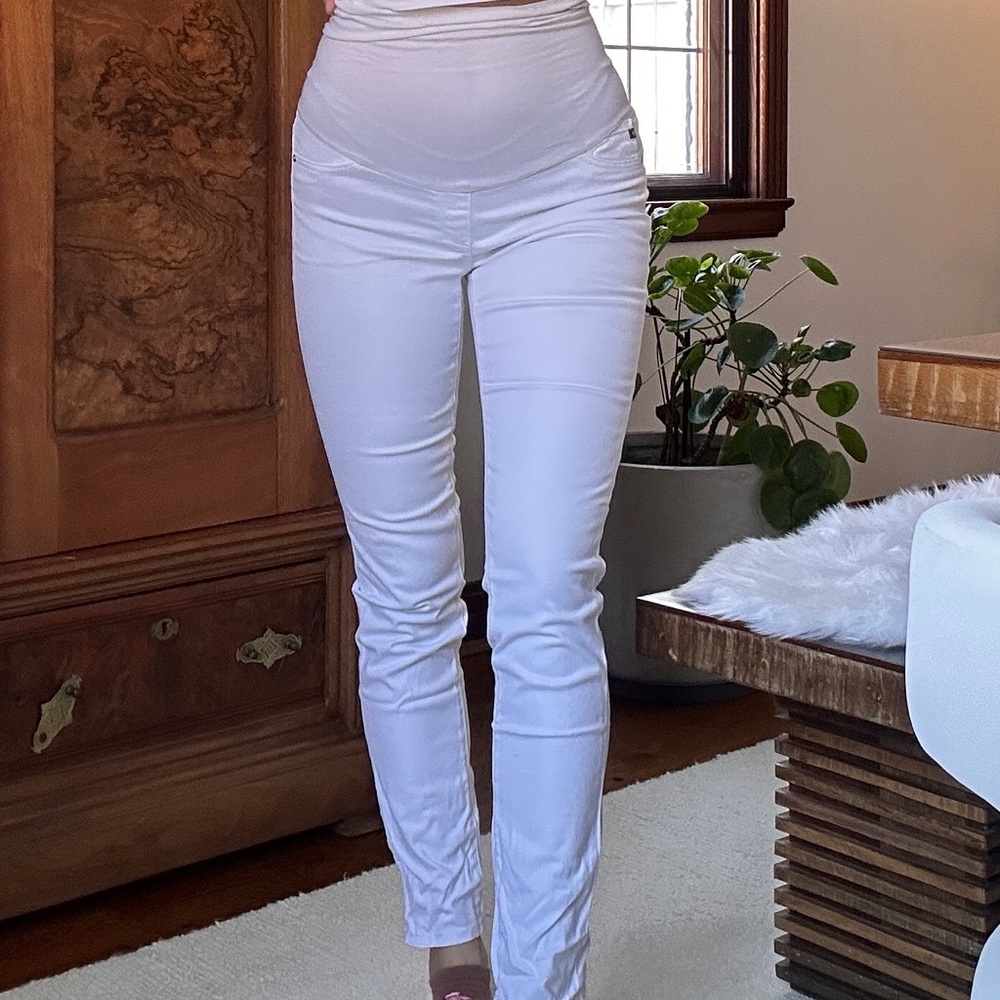 Chic White Maternity Pants
